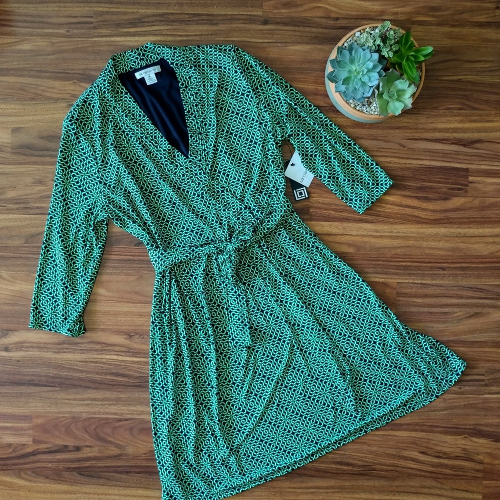 NWT Liz Claiborne Patterned Wrap Dress